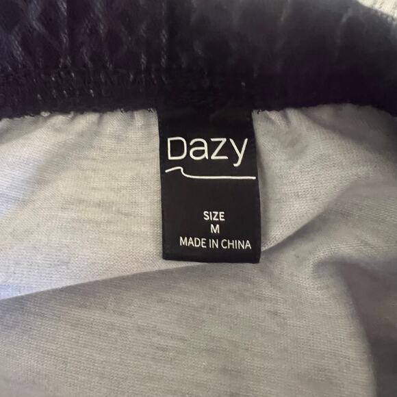 Dazy Shein Women's A-Line Sz M Navy Blue Check Mesh Stretch Midi Skirt Whimsgoth - Picture 8 of 9